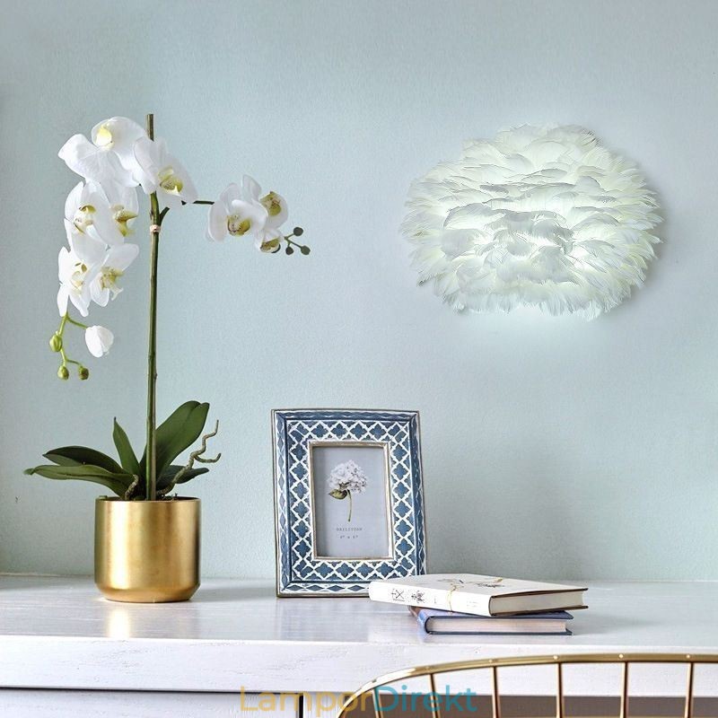 Creative Feather Vägglampa Dekorativ Sconce Light
