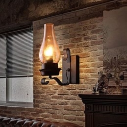 Vintage Smidesjärn Vägglampa Single Light Sconce Lighting