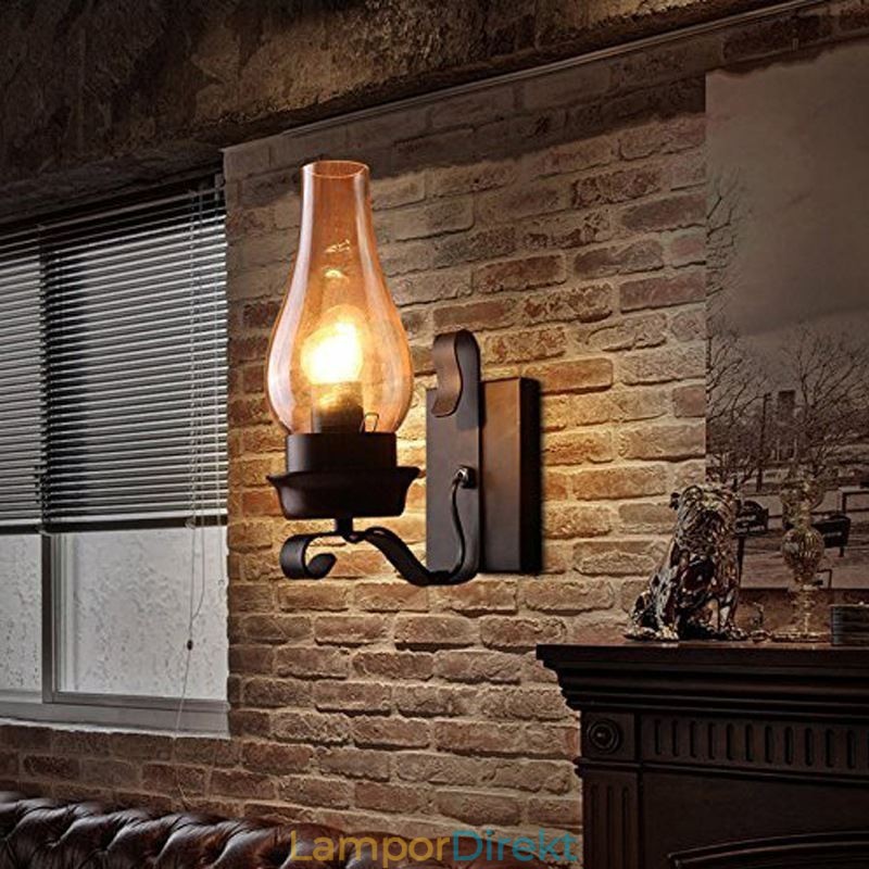 Vintage Smidesjärn Vägglampa Single Light Sconce Lighting