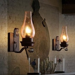 Vintage Smidesjärn Vägglampa Single Light Sconce Lighting