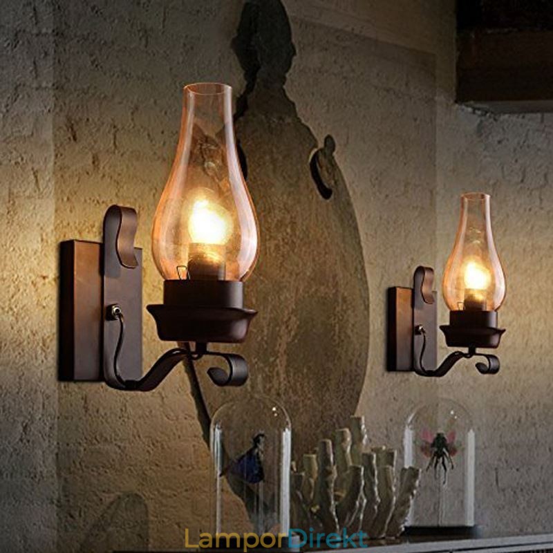 Vintage Smidesjärn Vägglampa Single Light Sconce Lighting