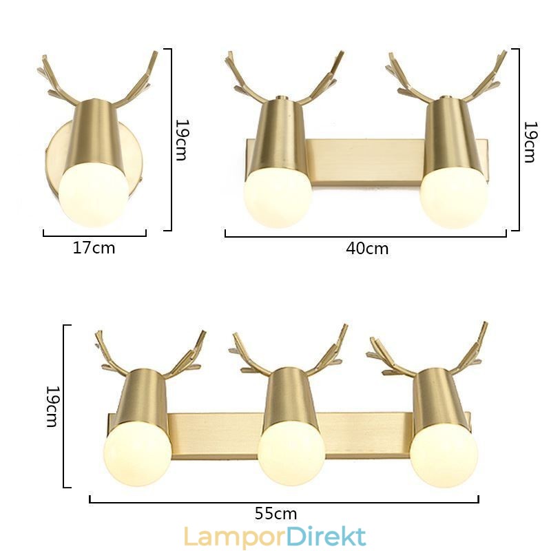 Nordic Brass Vägglampa Spegel Front Light