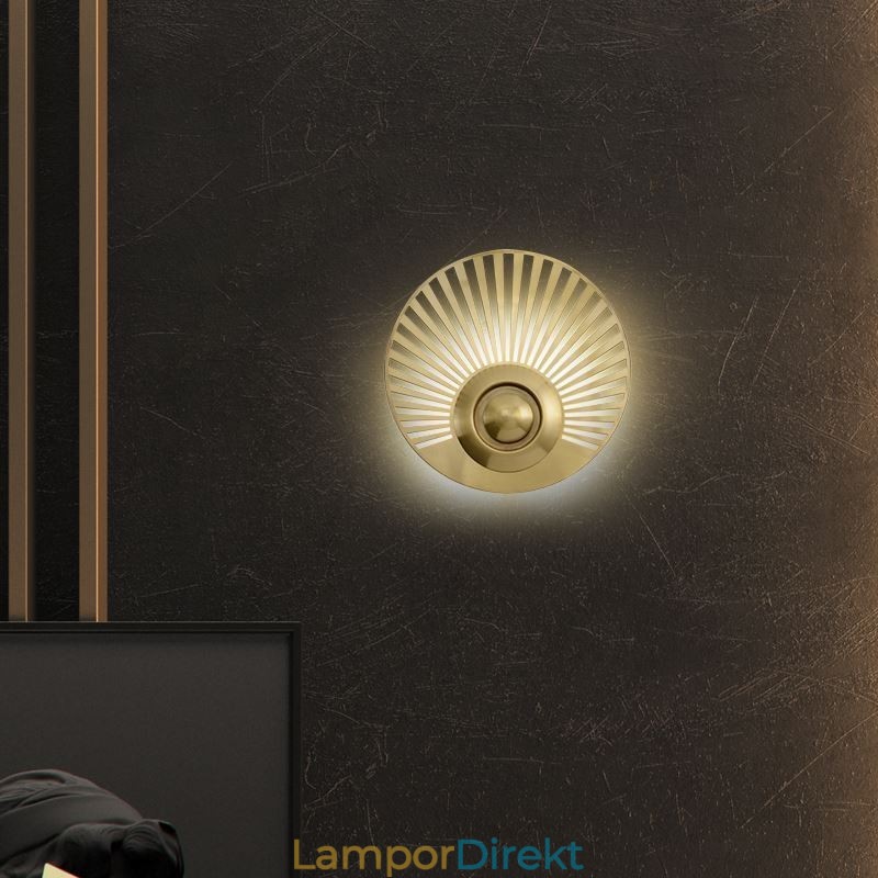 Nordic Mässing Vägglampa Ihålig Rund Form Sconce Light