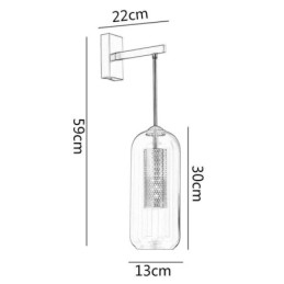 Nordic Brass Vägglampa Inner Hollow Out Cylinder Glas Lamp Skärm