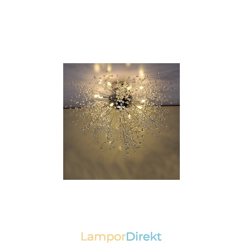 Modern Firework Globe Acrchrome Metal Flush Mount Gdns