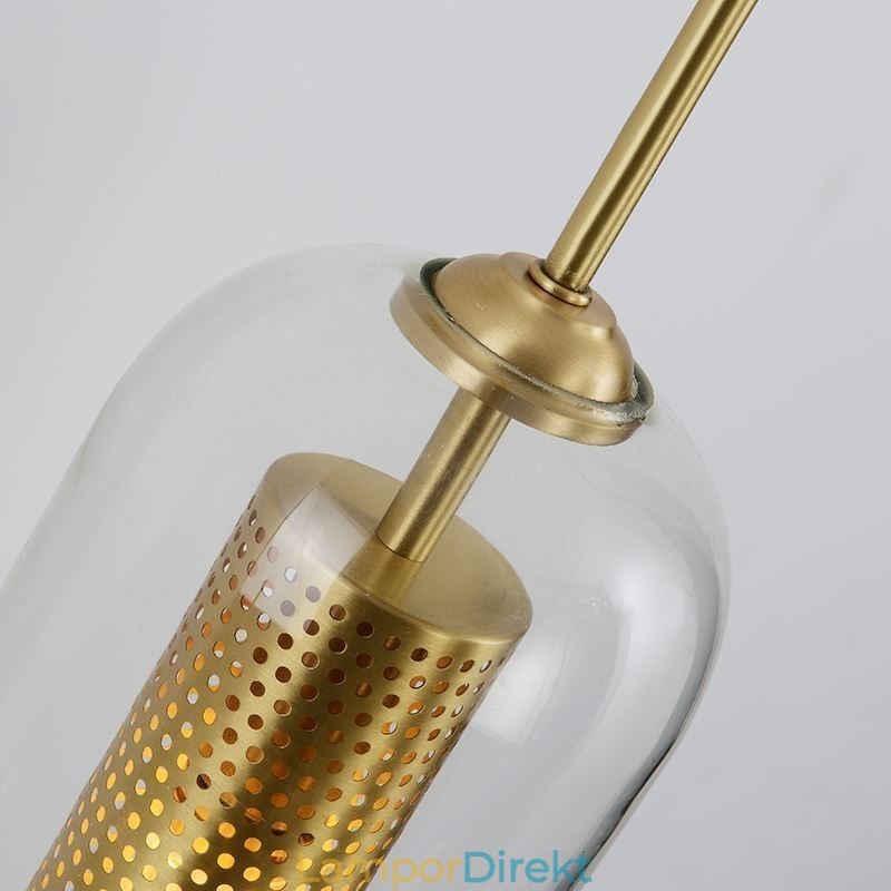 Nordic Brass Vägglampa Inner Hollow Out Cylinder Glas Lamp Skärm