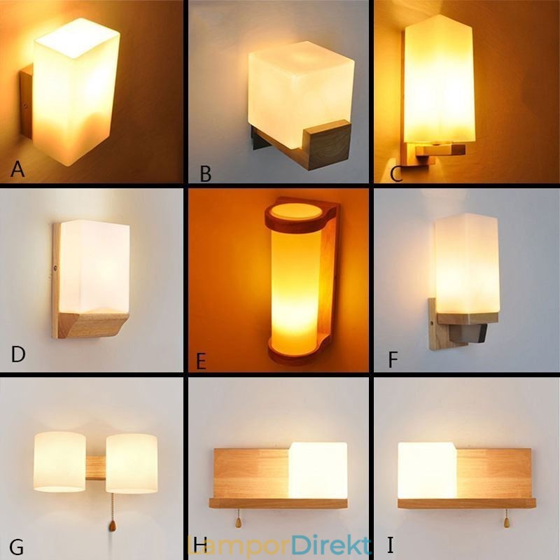 Nordic Wood Vägglampa Glas Lampskärm Sconce Light