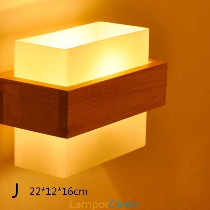 Nordic Wood Vägglampa Glas Lampskärm Sconce Light