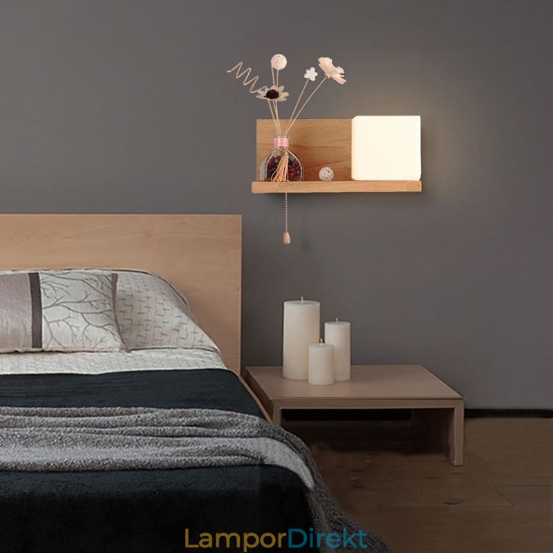 Nordic Wood Vägglampa Glas Lampskärm Sconce Light