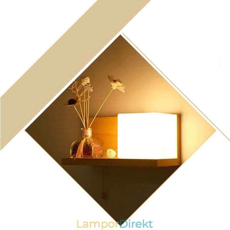 Nordic Wood Vägglampa Glas Lampskärm Sconce Light
