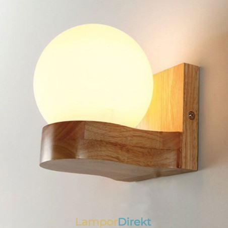 Nordic Solid Wood Vägglampa Cozy Ball Shape Sconce Light Nordic Solid Wood Vägglampa Cozy Ball Shape Sconce Light