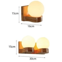 Nordic Solid Wood Vägglampa Cozy Ball Shape Sconce Light