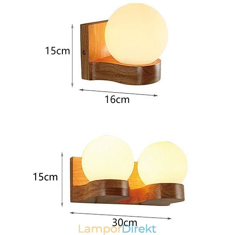 Nordic Solid Wood Vägglampa Cozy Ball Shape Sconce Light