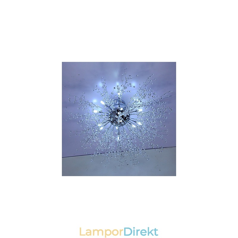 Modern Firework Globe Acrchrome Metal Flush Mount Gdns