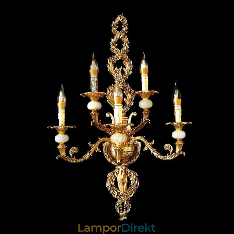 Europeisk Vägglampa Lyxig Kronblad Vägglampa Jade Dekorationslampa Sängbelysning