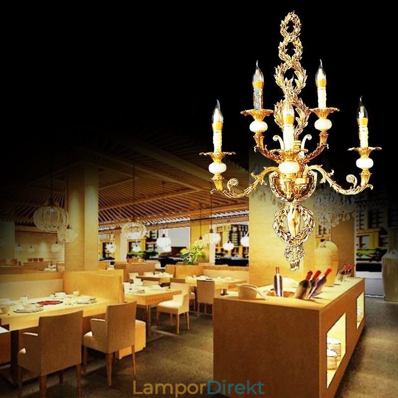 Europeisk Vägglampa Lyxig Kronblad Vägglampa Jade Dekorationslampa Sängbelysning