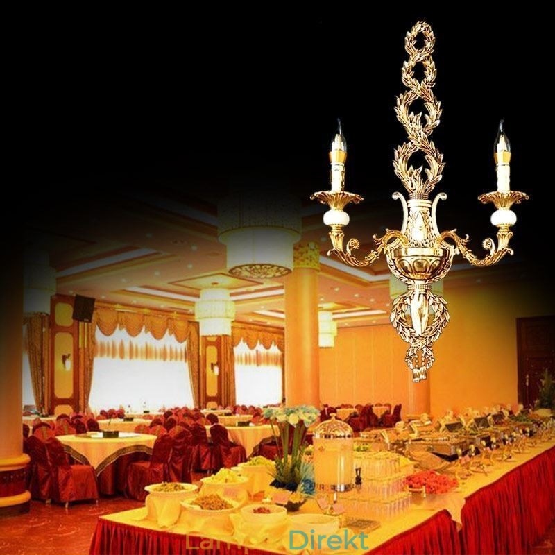 Europeisk Vägglampa Lyxig Kronblad Vägglampa Jade Dekorationslampa Sängbelysning