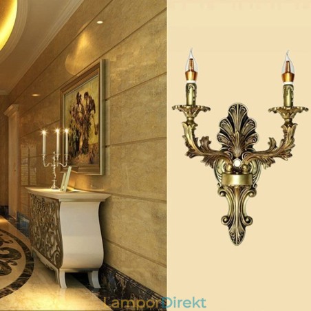 Europeisk Retro Vägglampa Kreativ Dubbel Hembelysning Vägglampa Sängbelysning Europeisk Retro Vägglampa Kreativ Dubbel Hembelysning Vägglampa Sängbelysning