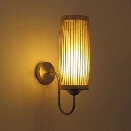 Midjetrumma Design Vägglampa Creative Bamboo Wall Sconce Sängtrappa Lantlig Belysning