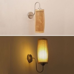 Midjetrumma Design Vägglampa Creative Bamboo Wall Sconce Sängtrappa Lantlig Belysning