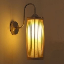 Midjetrumma Design Vägglampa Creative Bamboo Wall Sconce Sängtrappa Lantlig Belysning