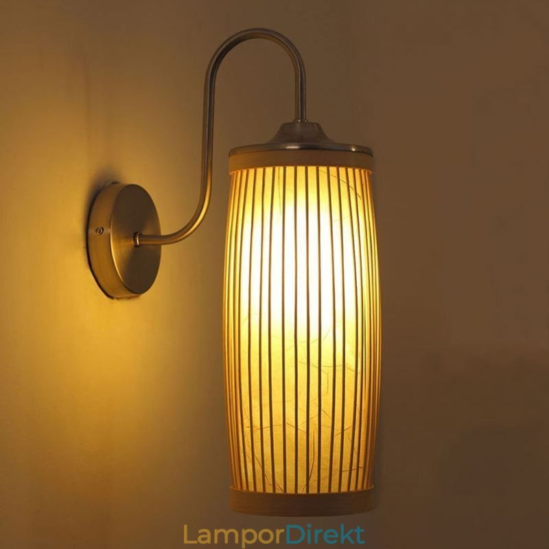 Midjetrumma Design Vägglampa Creative Bamboo Wall Sconce Sängtrappa Lantlig Belysning