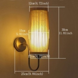 Midjetrumma Design Vägglampa Creative Bamboo Wall Sconce Sängtrappa Lantlig Belysning