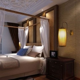 Midjetrumma Design Vägglampa Creative Bamboo Wall Sconce Sängtrappa Lantlig Belysning