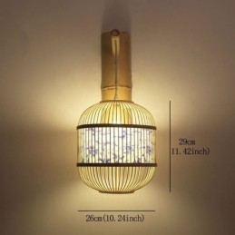 Cage Design Vägglampa Creative Bamboo Hängande Vägglampa Sänglampa Dekorativt Ljus