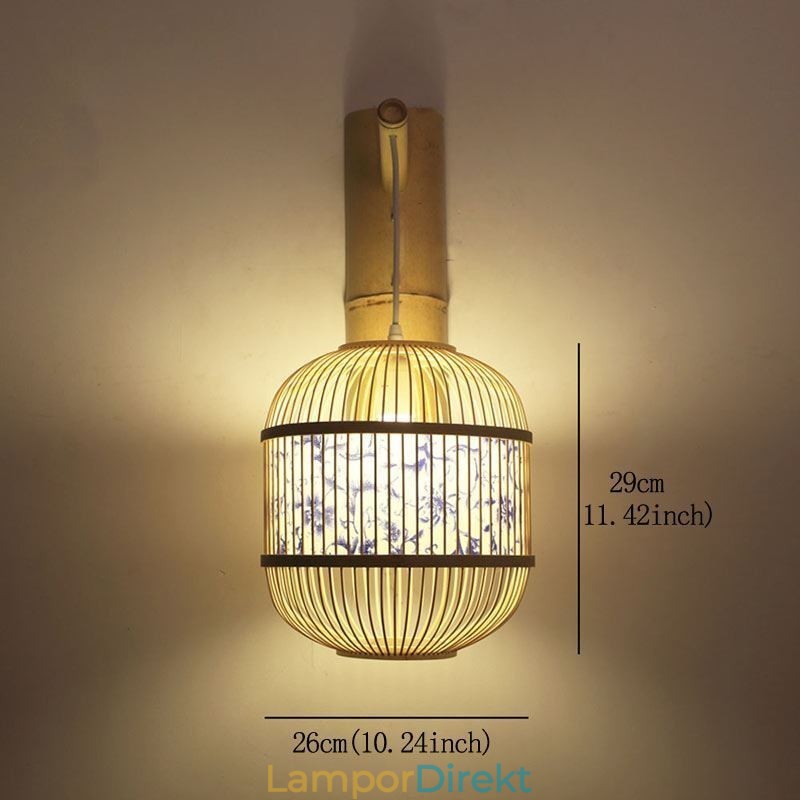 Cage Design Vägglampa Creative Bamboo Hängande Vägglampa Sänglampa Dekorativt Ljus