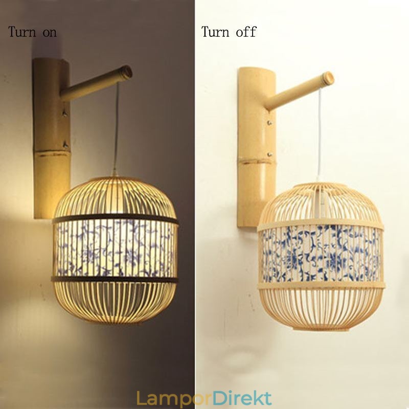Cage Design Vägglampa Creative Bamboo Hängande Vägglampa Sänglampa Dekorativt Ljus