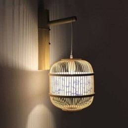 Cage Design Vägglampa Creative Bamboo Hängande Vägglampa Sänglampa Dekorativt Ljus