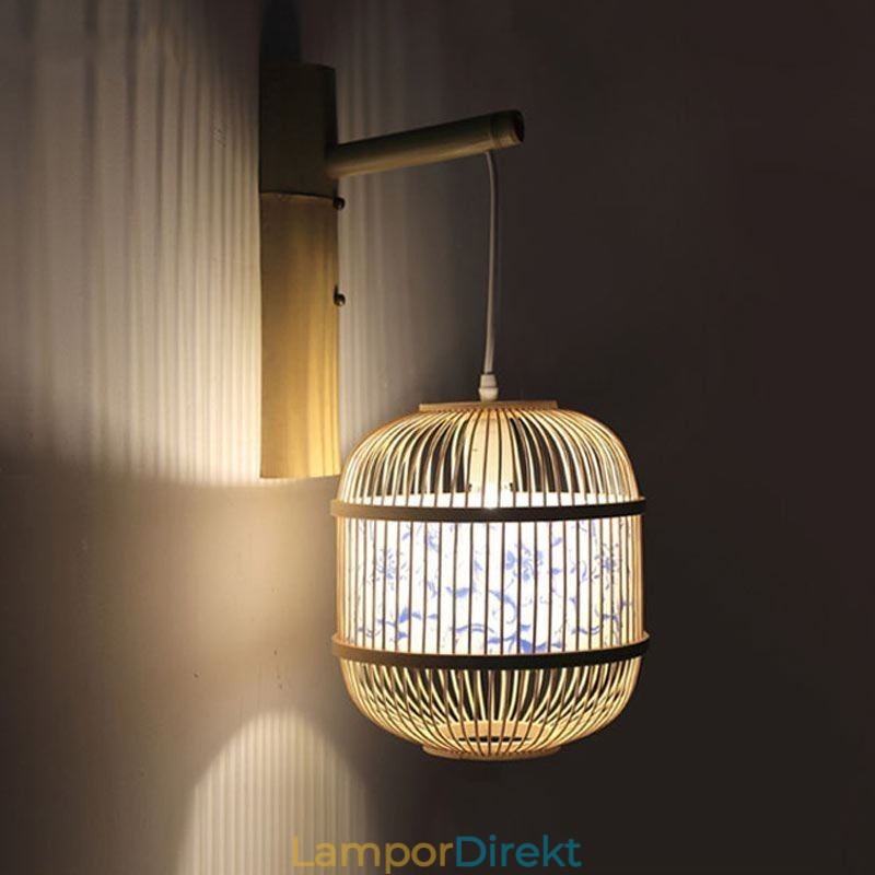 Cage Design Vägglampa Creative Bamboo Hängande Vägglampa Sänglampa Dekorativt Ljus