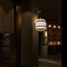 Cage Design Vägglampa Creative Bamboo Hängande Vägglampa Sänglampa Dekorativt Ljus