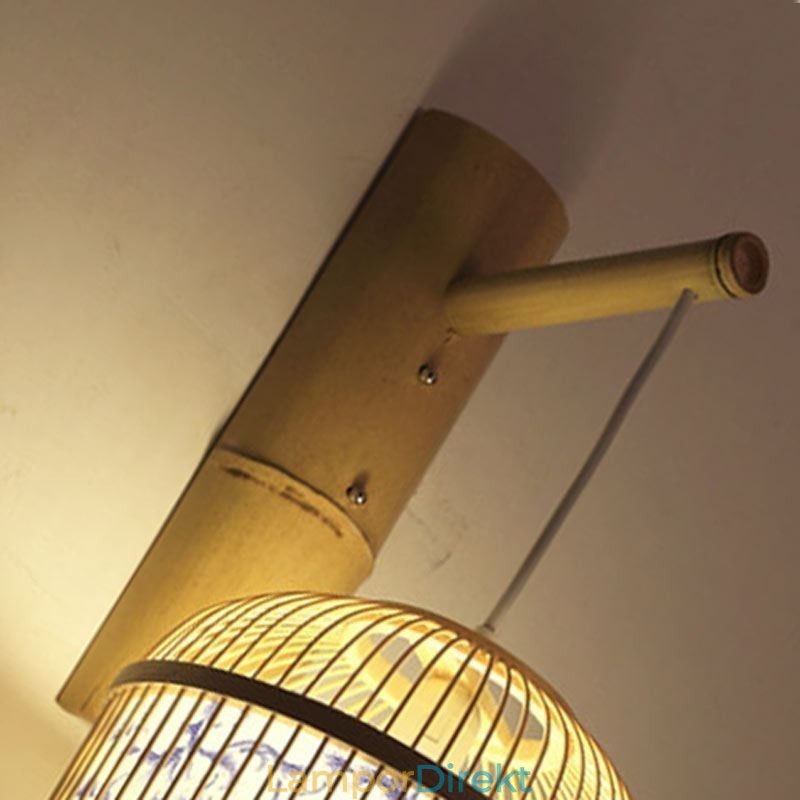 Cage Design Vägglampa Creative Bamboo Hängande Vägglampa Sänglampa Dekorativt Ljus