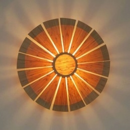 Vägglampa Med Rund Blomma Unik Vägglampa I Bambu Kreativ Dekorativ Belysning