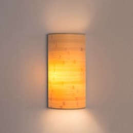 Japansk Bambu Vägglampa Enkel Halvcirkel Vägglampa Sängbelysning