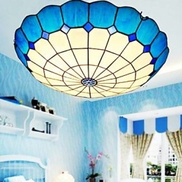 European Rural Creative Arts Målat Glas Absorbera Dome Lamp Light
