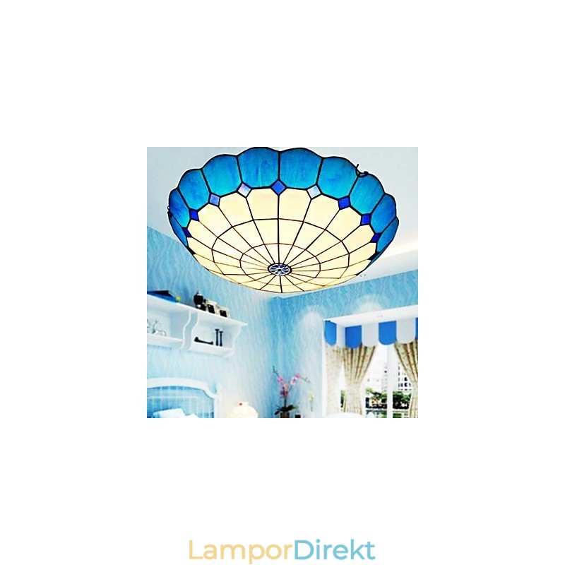 European Rural Creative Arts Målat Glas Absorbera Dome Lamp Light