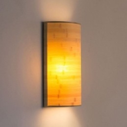 Japansk Bambu Vägglampa Enkel Halvcirkel Vägglampa Sängbelysning