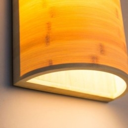 Japansk Bambu Vägglampa Enkel Halvcirkel Vägglampa Sängbelysning