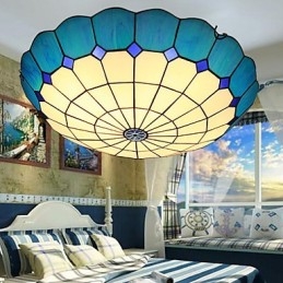 European Rural Creative Arts Målat Glas Absorbera Dome Lamp Light