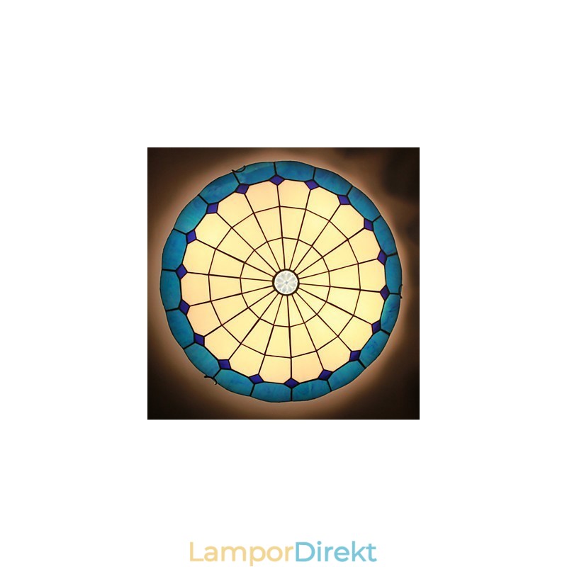 European Rural Creative Arts Målat Glas Absorbera Dome Lamp Light