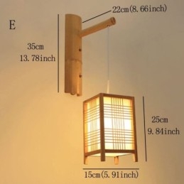 Vävd Bambu Vägglampa Retro Kinesisk Väggbelysning
