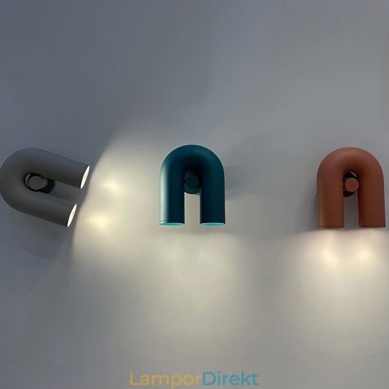 Vägglampa U-Form Minimalistisk Kreativ Vägglampa 90 Roterande Lampskärm