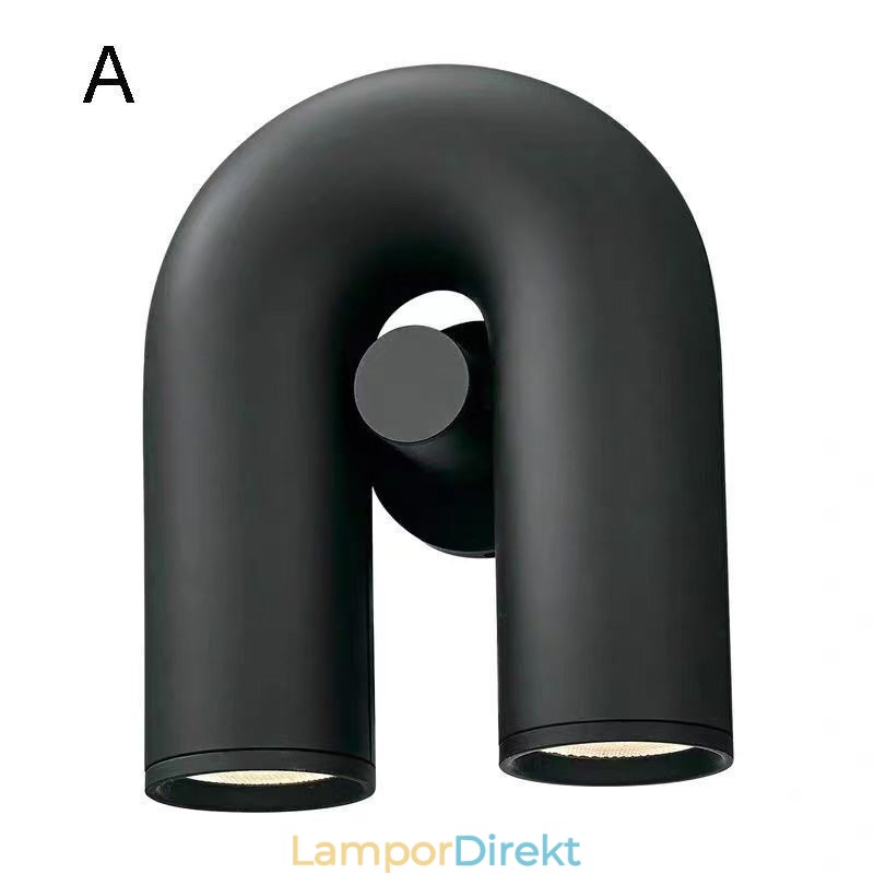 Vägglampa U-Form Minimalistisk Kreativ Vägglampa 90 Roterande Lampskärm