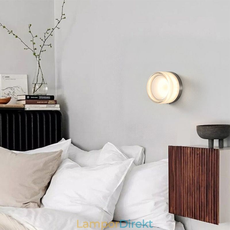 Vägglampa Modern Minimalistisk Akryl Enkelhuvud Runt Smidesjärn Liten Vägglampa