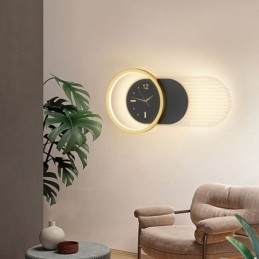 Vägglampa Modern Minimalistisk Akryl Smidesjärn Klocka Vägglampa