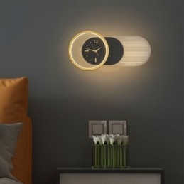 Vägglampa Modern Minimalistisk Akryl Smidesjärn Klocka Vägglampa