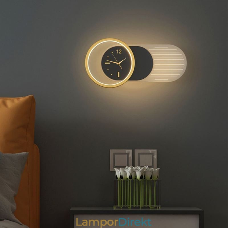 Vägglampa Modern Minimalistisk Akryl Smidesjärn Klocka Vägglampa